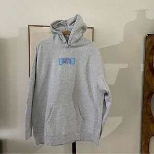 Barstool Sports BFF Hoodie Light Grey w/blue box logo size 2XL